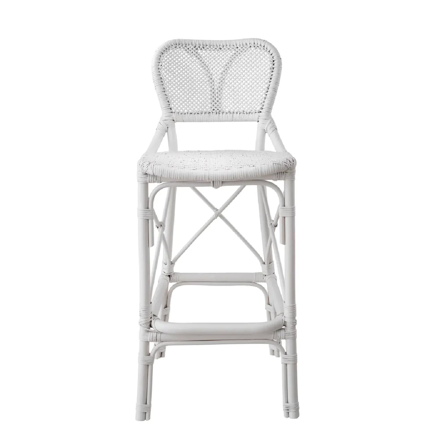 Bar Stool Rattan Style White all in
natural rattan in white matte finish.