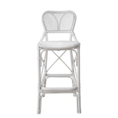 Rattan Weiß Barhocker