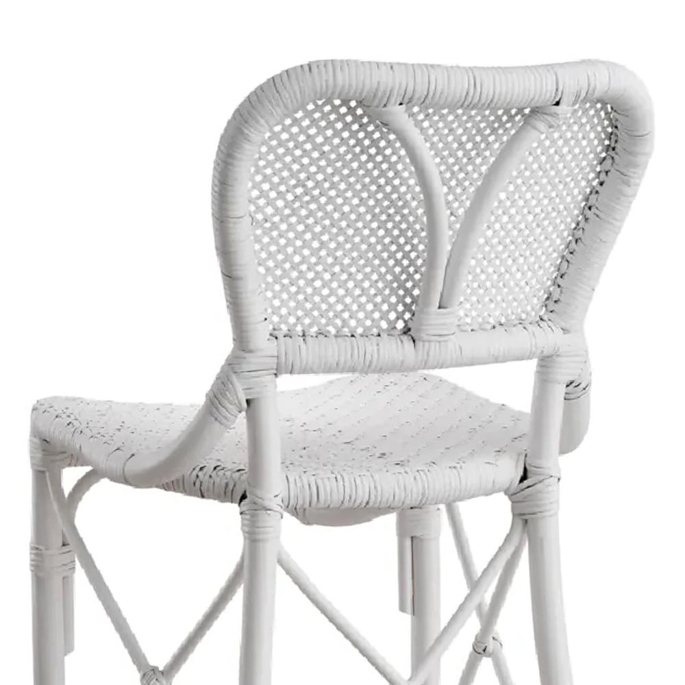 Rattan Style White Bar Stool For Sale 1