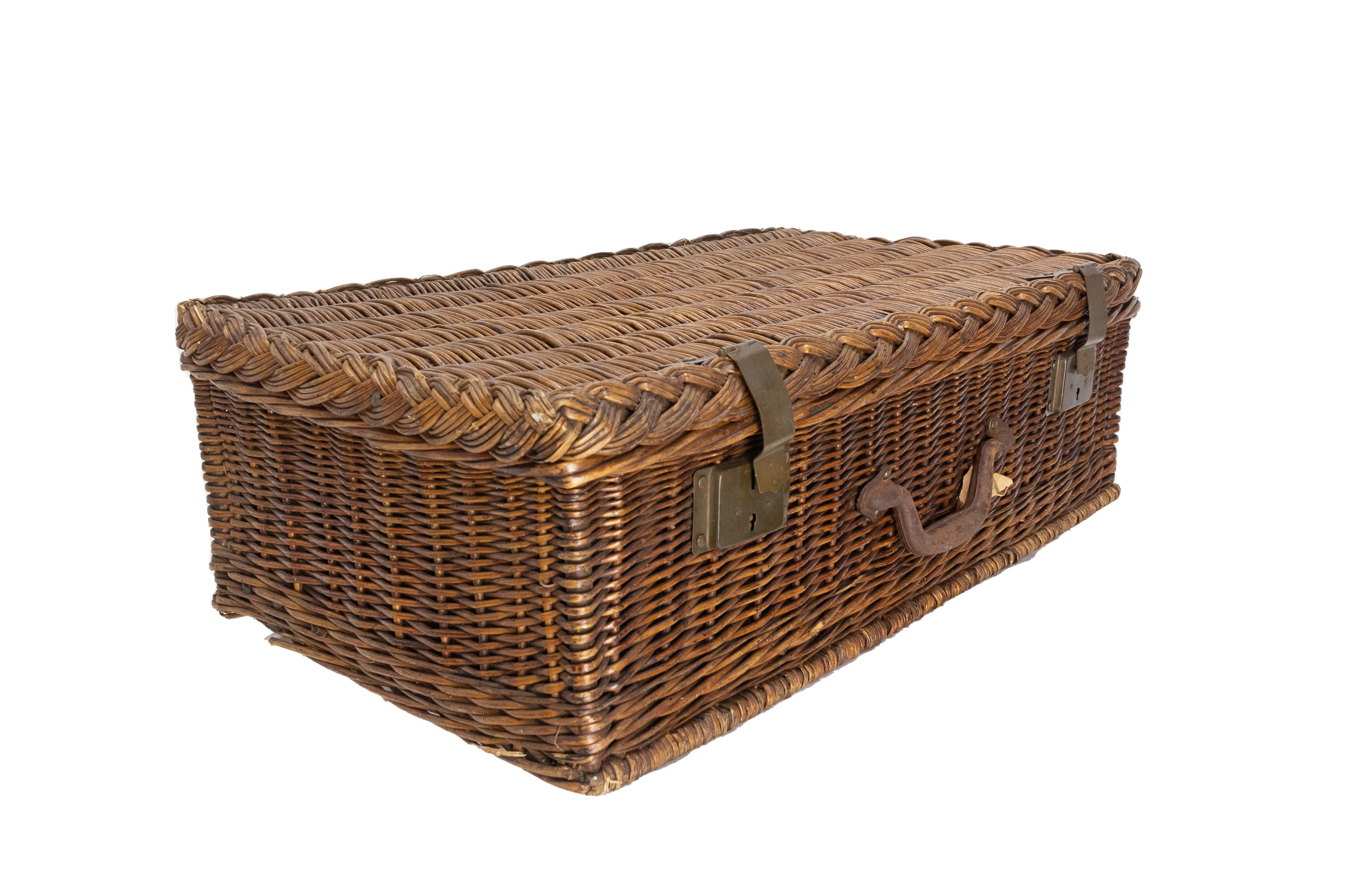 French Rattan Suitcase, France, circa 1950