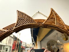 Rattan Sun Mirror by Vivai Del Sud. Italy, 1970s