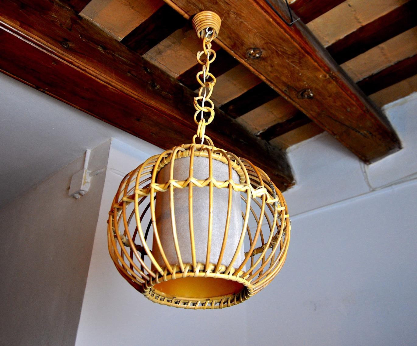 French Rattan Suspension, France, 1960 For Sale