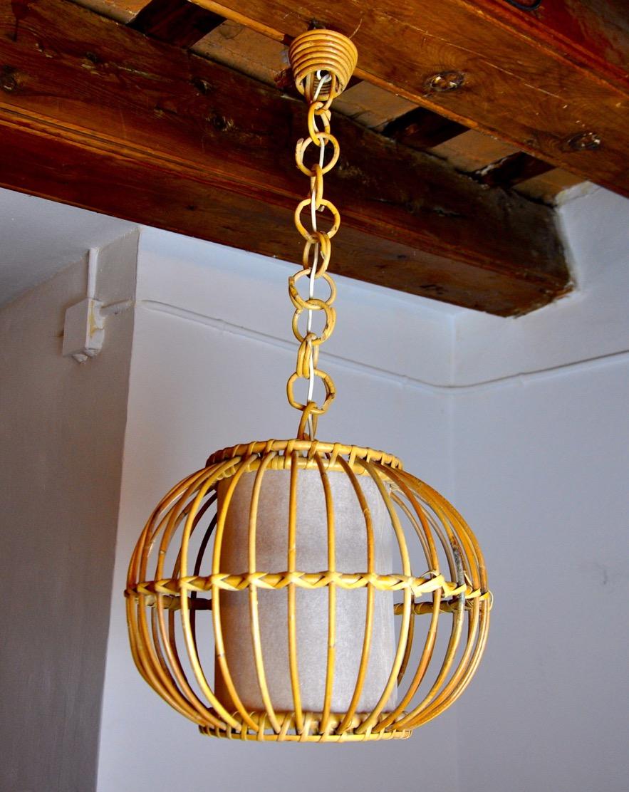 Rattan Suspension, France, 1960 In Good Condition For Sale In BARCELONA, ES