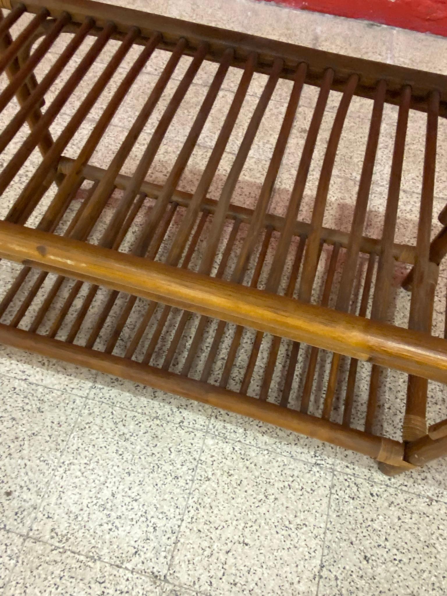Rattan Table, circa 1960-1970 In Good Condition For Sale In Saint-Ouen, FR