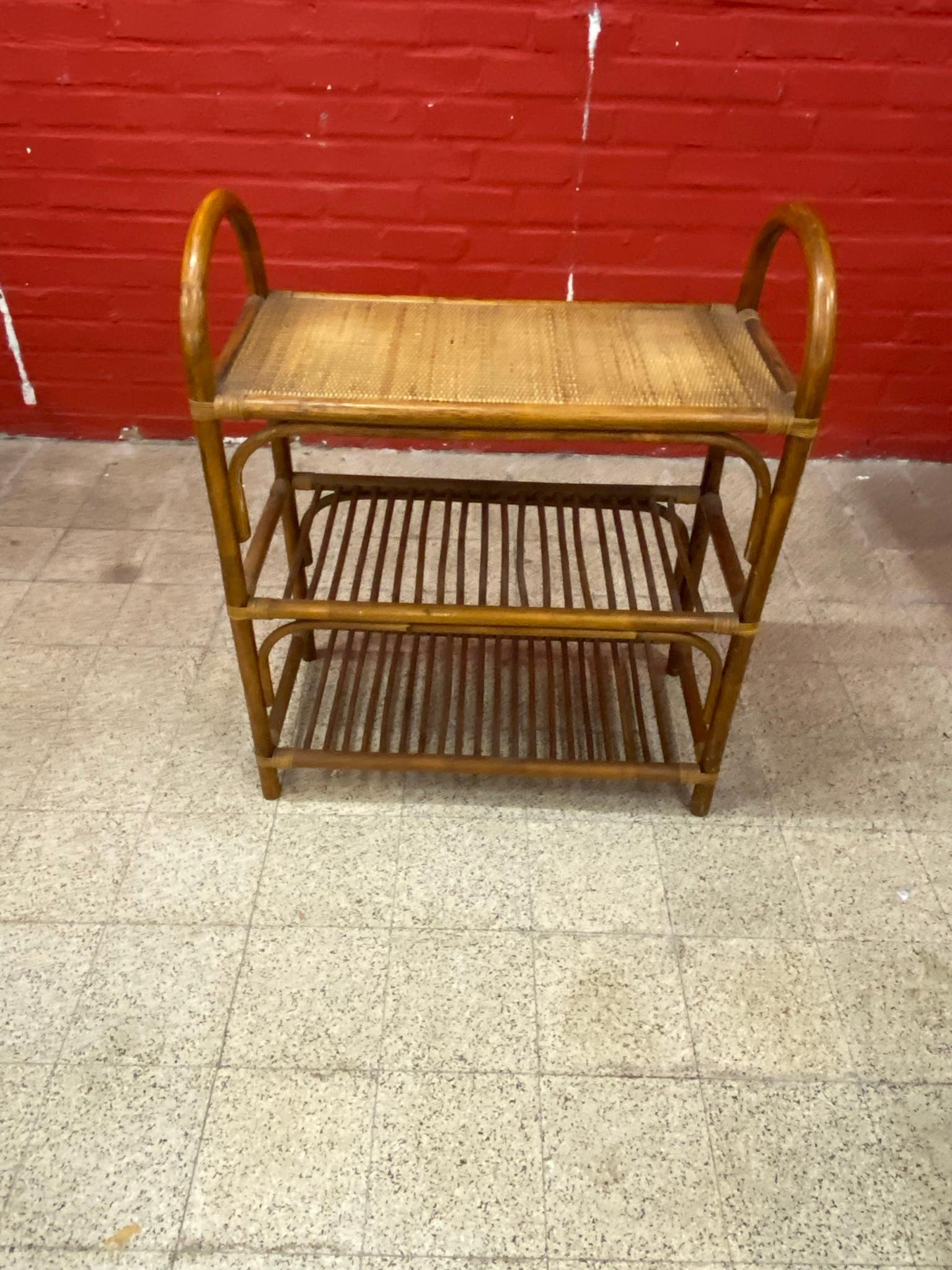 Rattan-Tisch, ca. 1960-1970 (Mitte des 20. Jahrhunderts) im Angebot