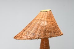 Chloe Rattan Table Lamp with Hand-Crafted Wicker Shade, Mid-Century