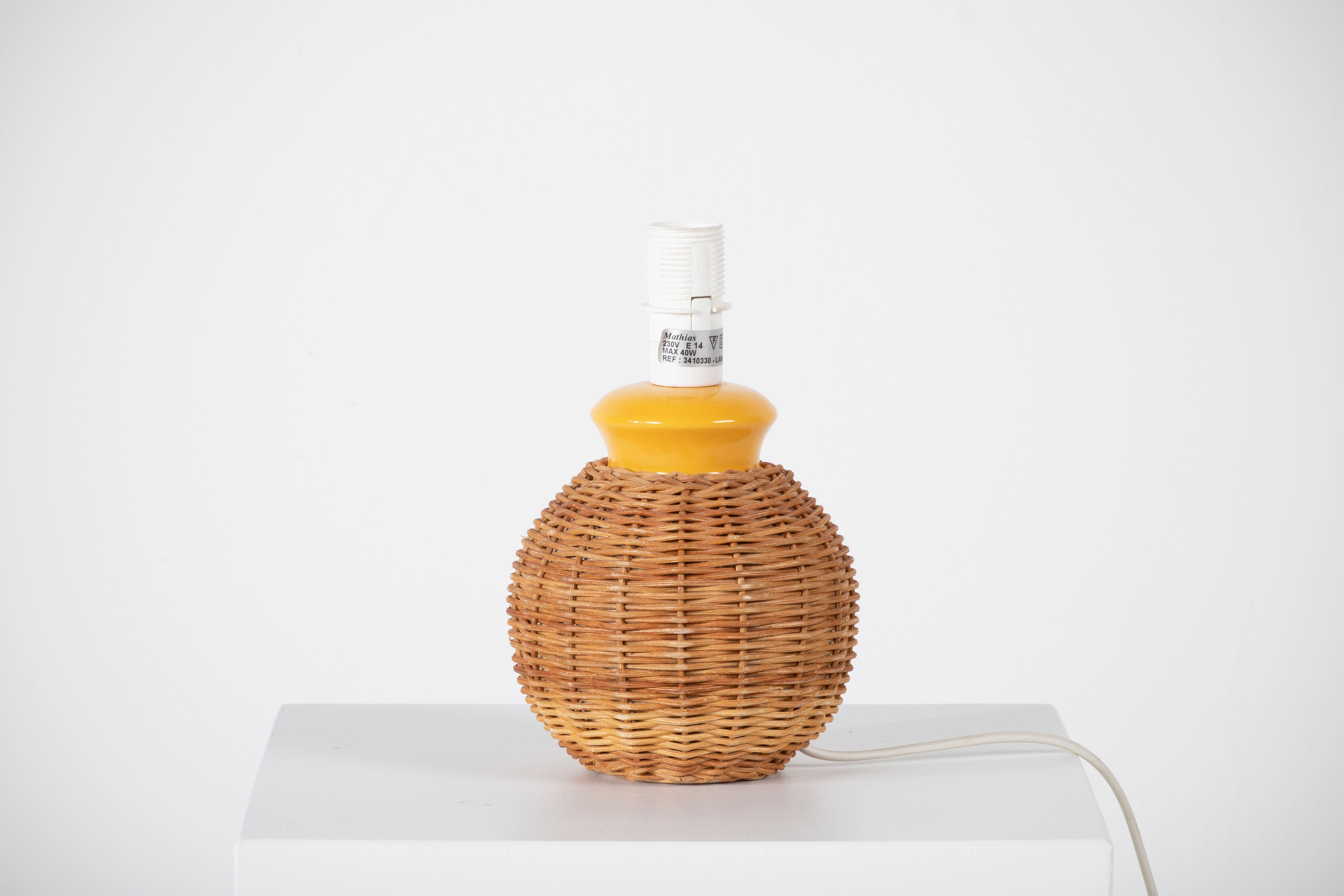 Italian Rattan Table Lamp, Italy, 1970