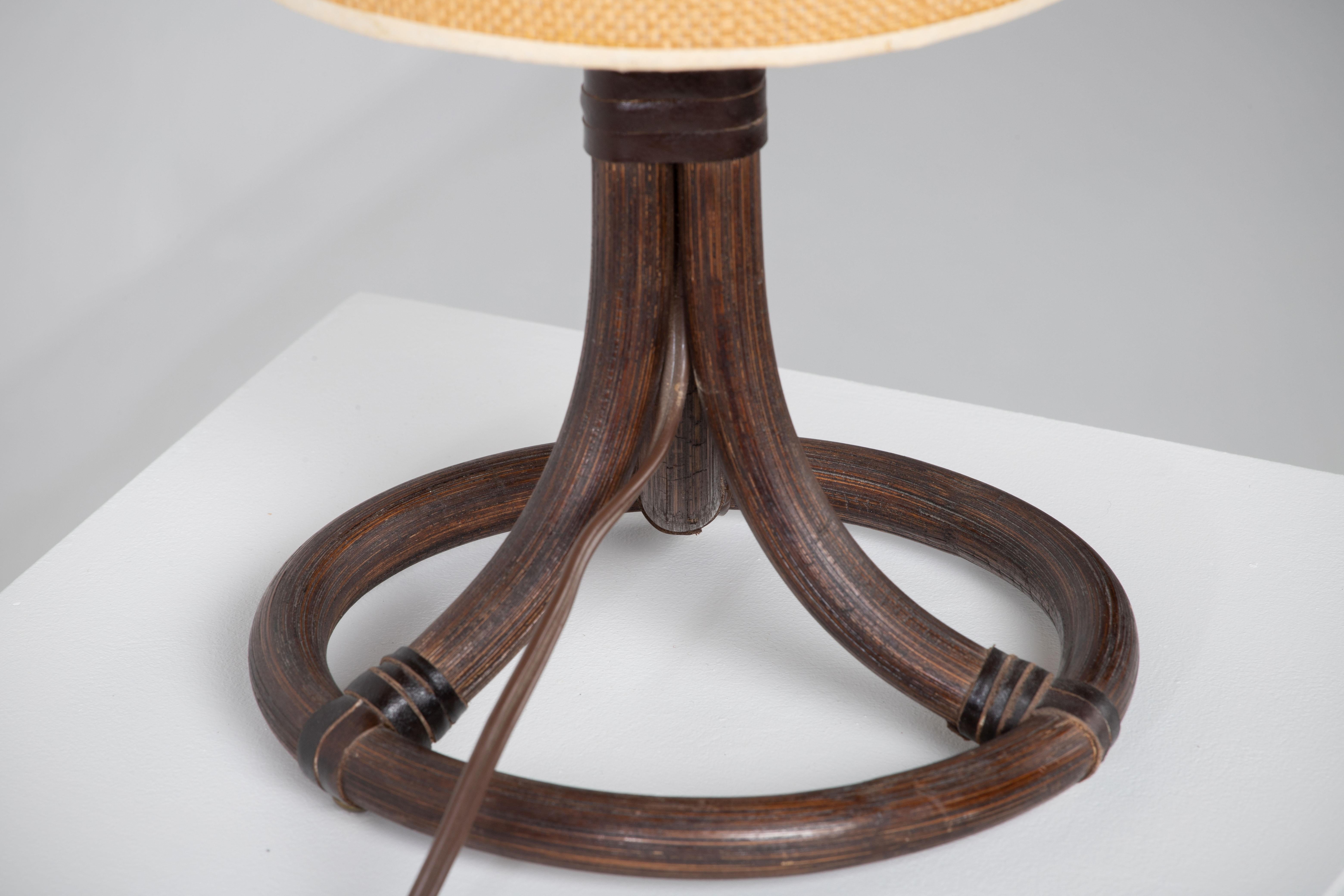 Rattan Table Lamp, France, 1960s In Good Condition For Sale In Wiesbaden, DE