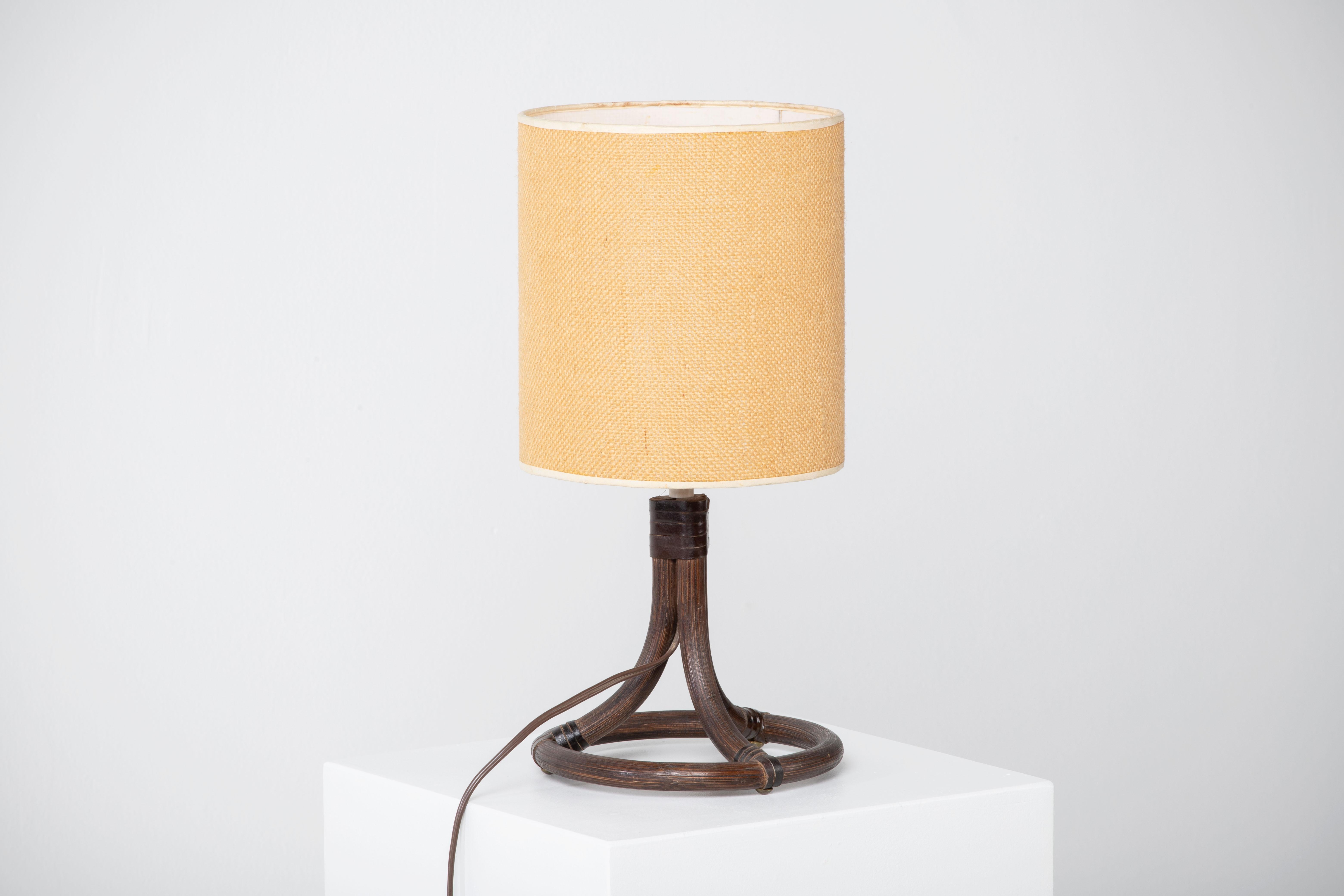 Rattan Table Lamp, France, 1960s For Sale 1