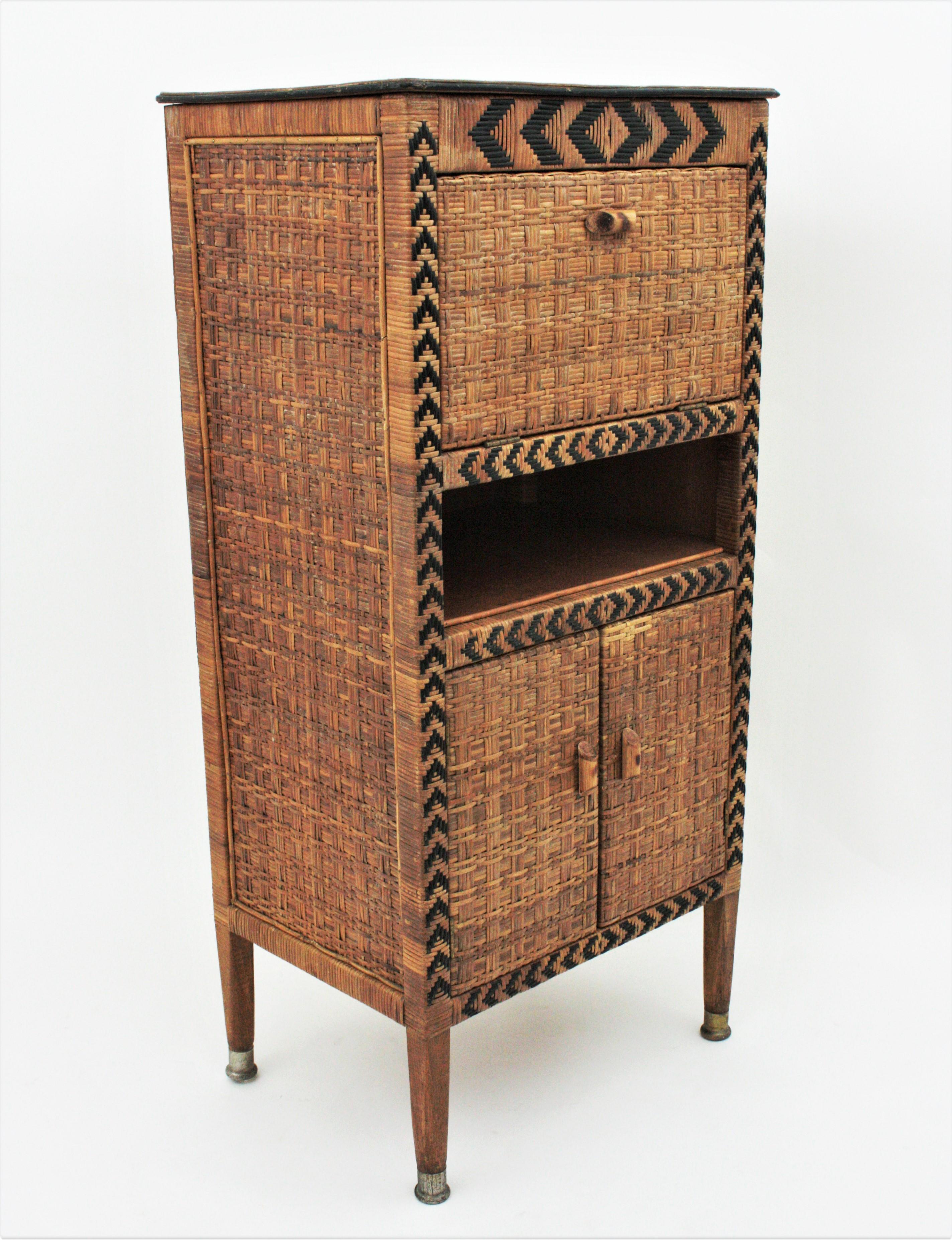 Rattan Tall Cabinet or Dry Bar 2