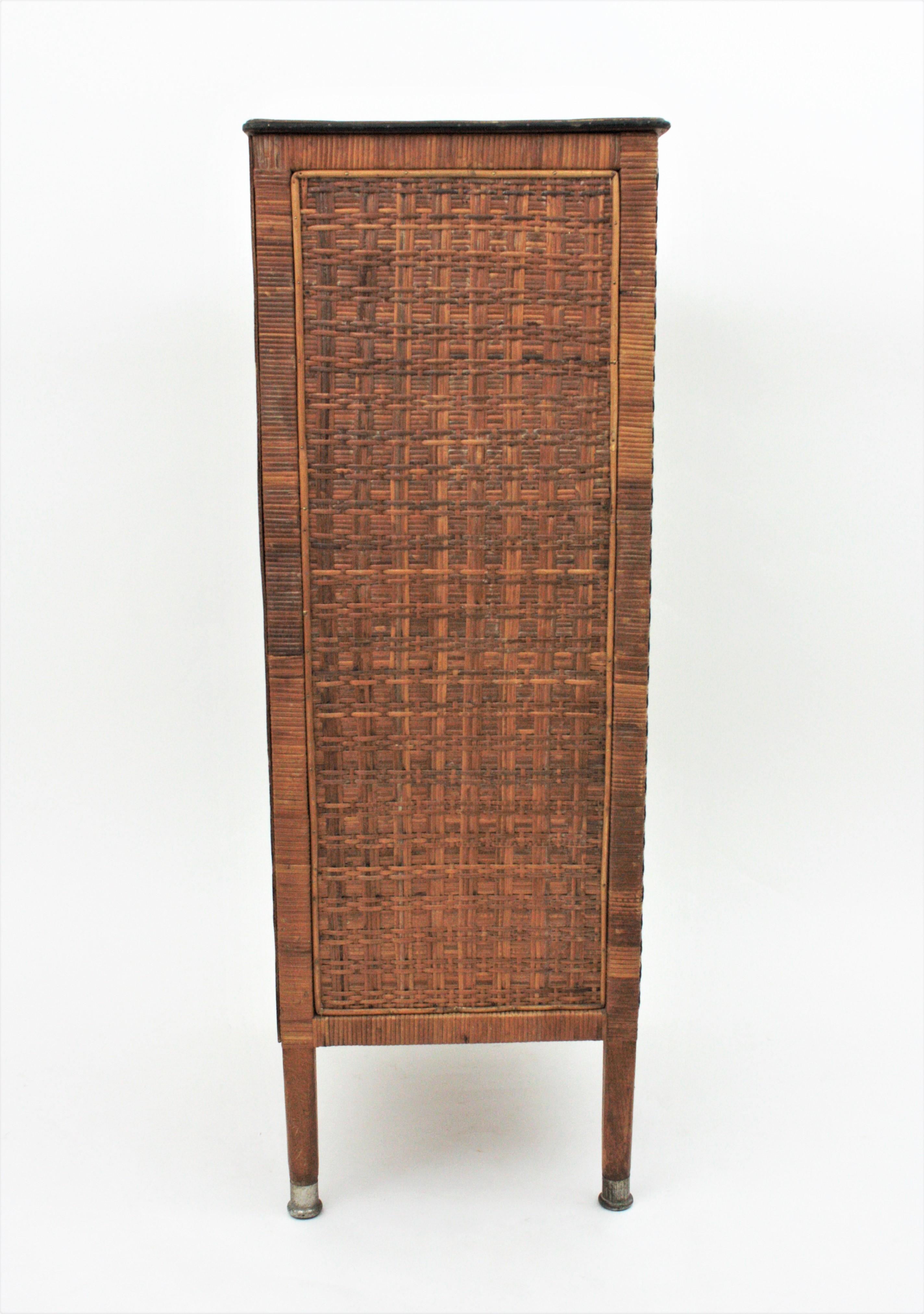 Rattan Tall Cabinet or Dry Bar 5