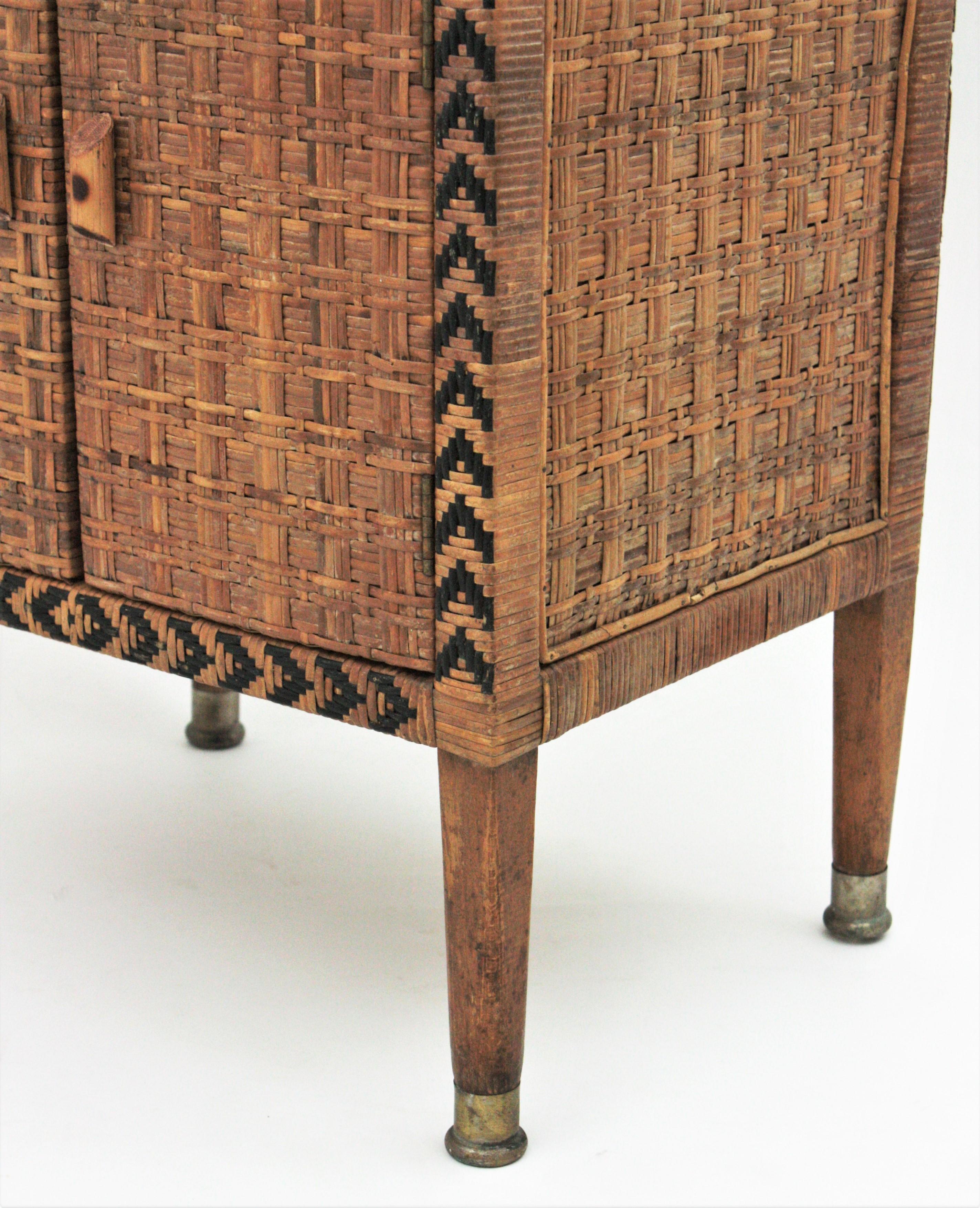 Rattan Tall Cabinet or Dry Bar 6