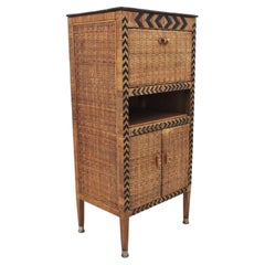 Rattan Tall Cabinet or Dry Bar