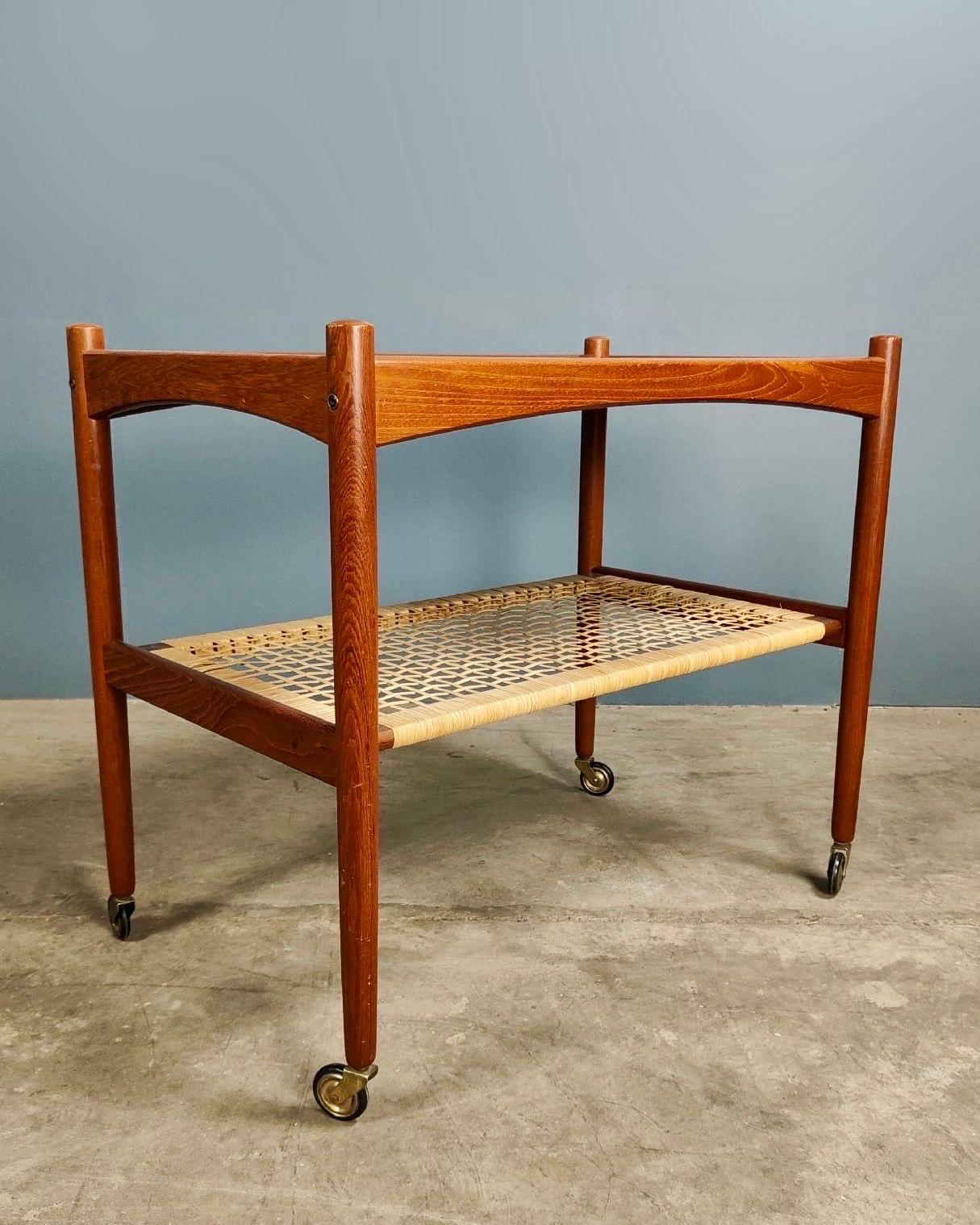 New Stock ✅

Rattan And Teak Drinks Trolley or Side Table by GS – Glyngøre Stolefabrik of Denmark Mid Century Vintage Retro MCM

Fabulous rare and gorgeous 1960’s drinks trolley by GS that could also be used as a side table.

Stamped to the