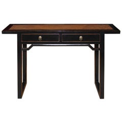 Rattan Top Console Table