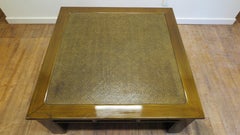 Antique Rattan Toped Coffee Cocktail Table