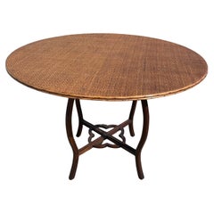 Used Rattan Top Round Dining Table