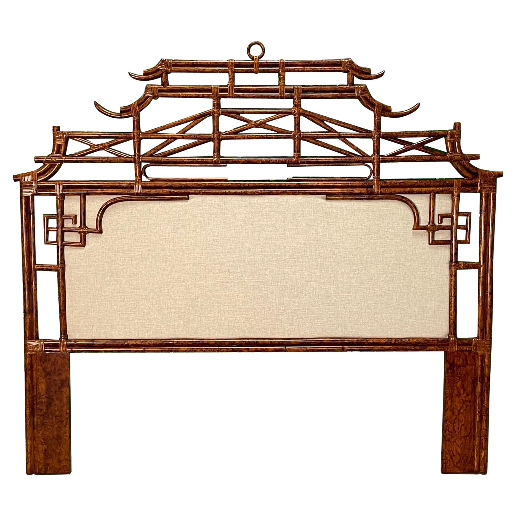 Rattan Tortoise Shell Pagoda King Headboard