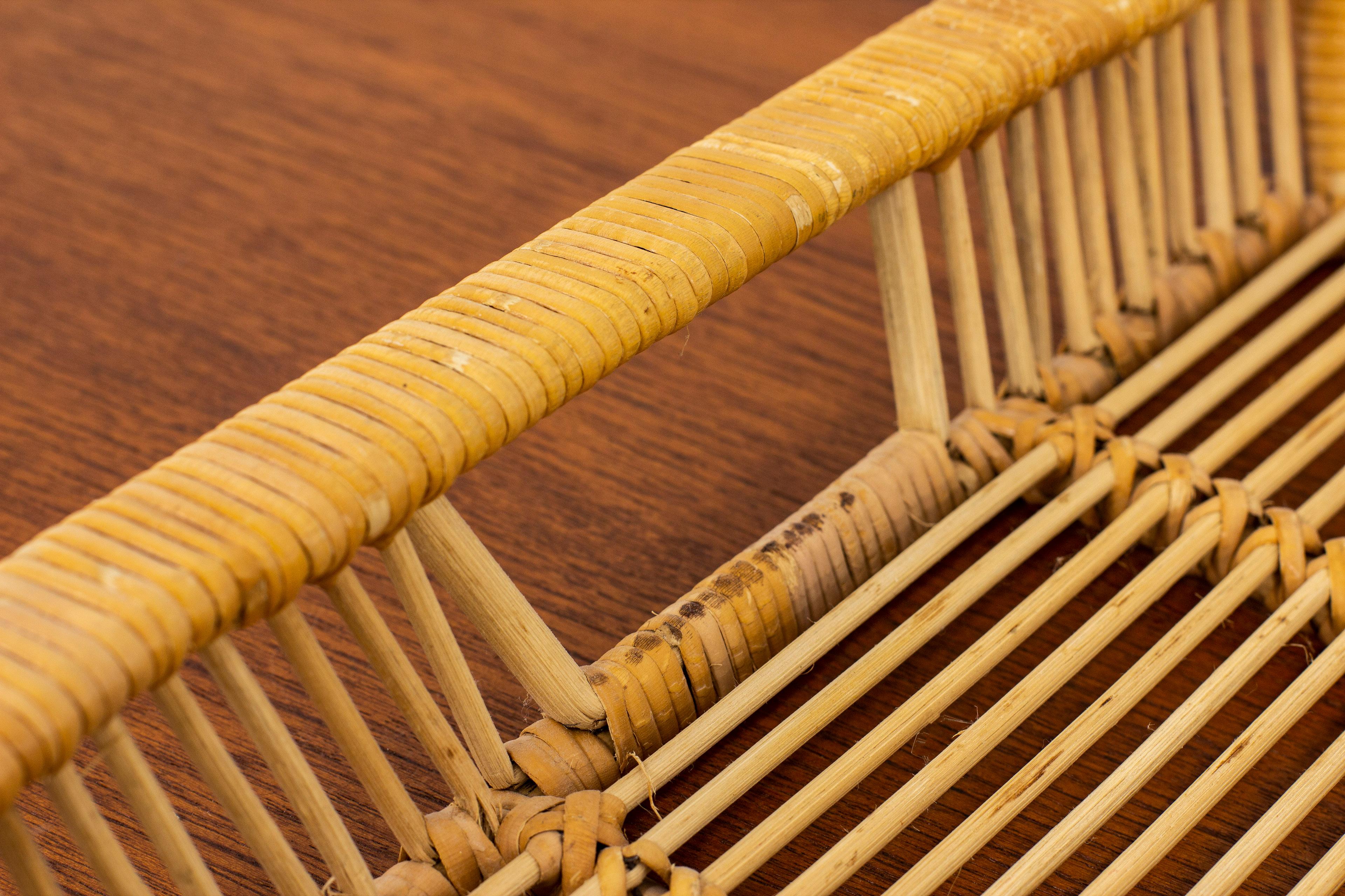Cane Rattan Tray Designed and Made by Artek in Finland During the 1960s For Sale
