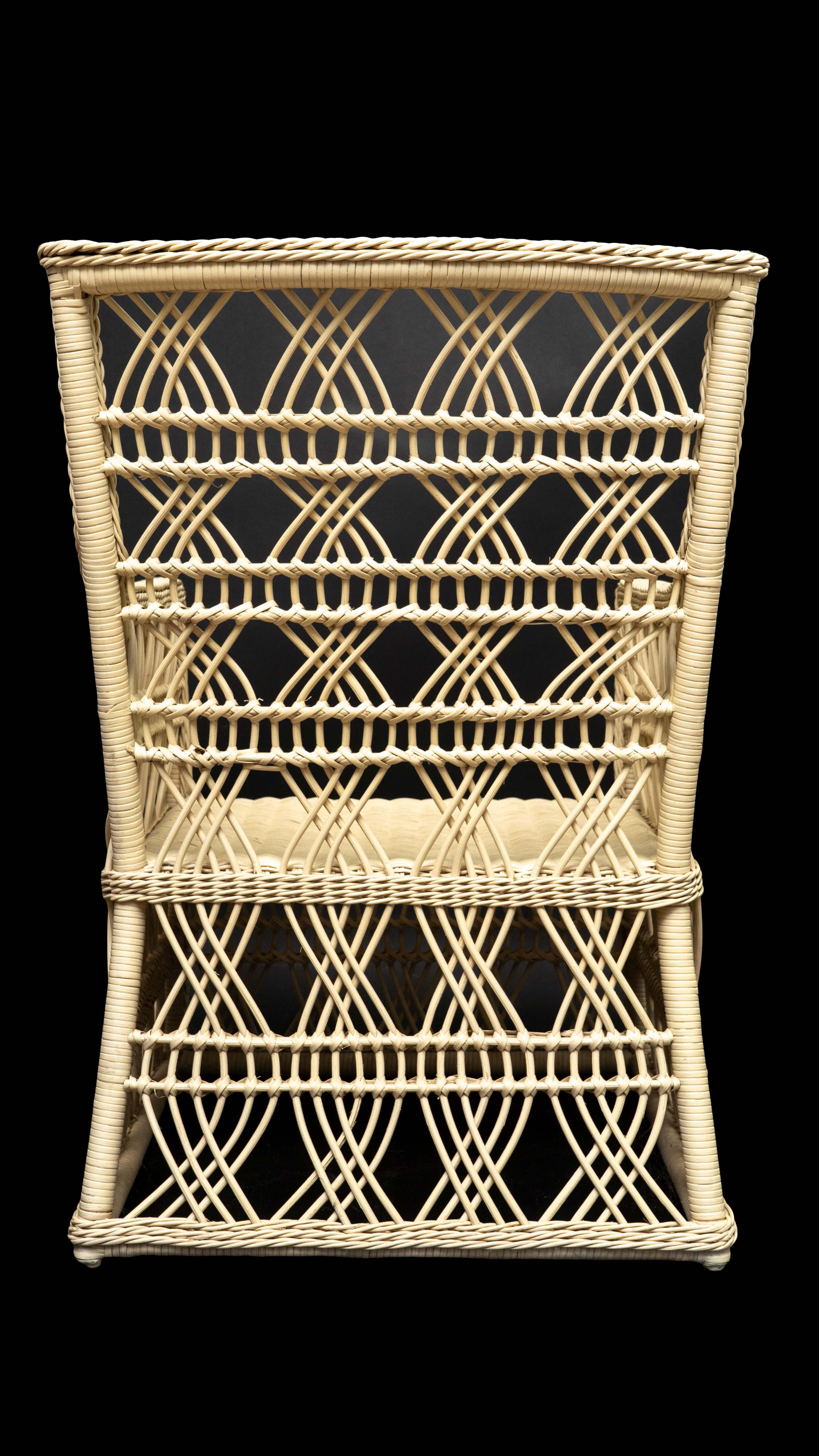 Rattan Trellis Chair In New Condition For Sale In New York, NY
