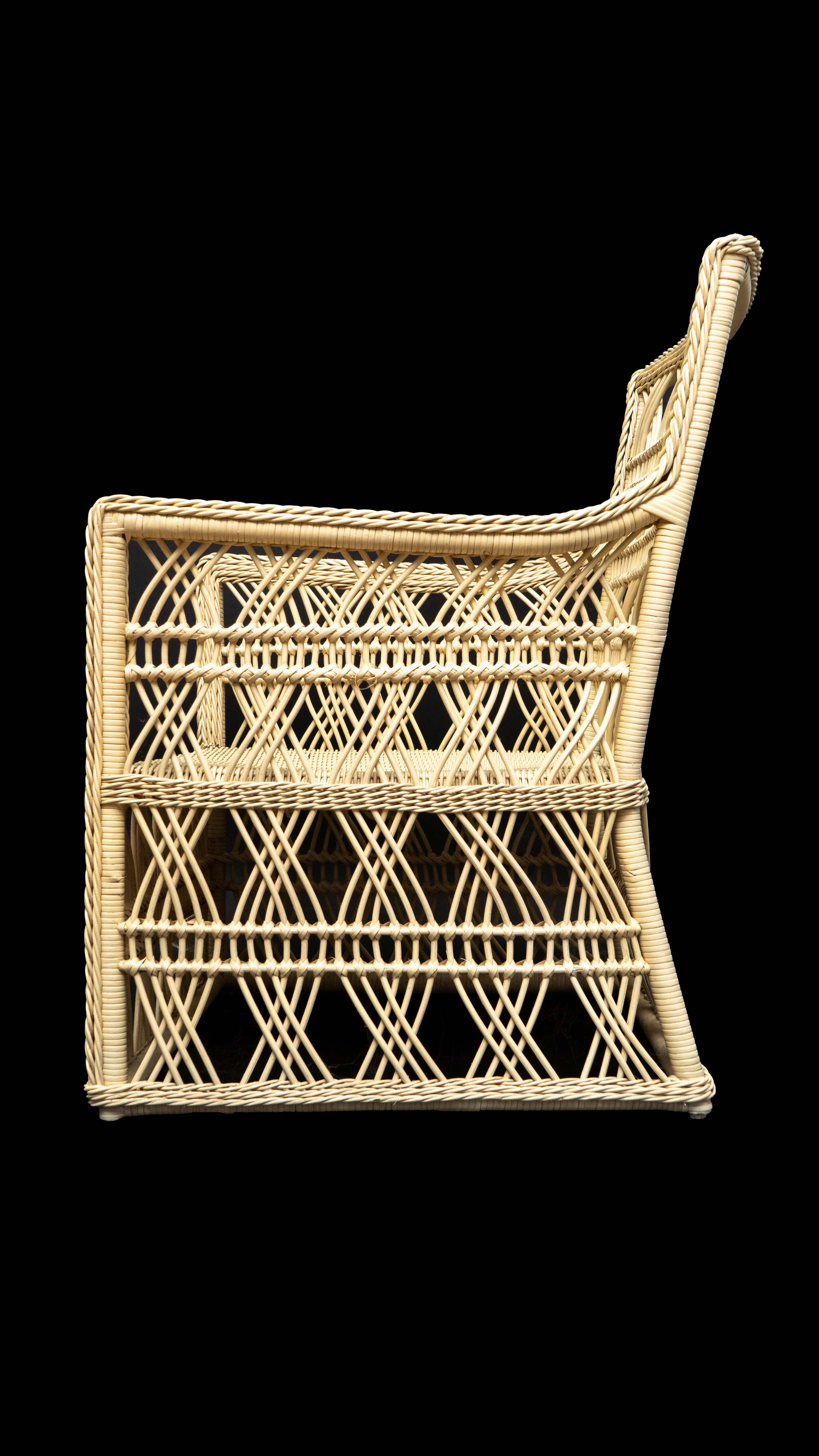Contemporary Rattan Trellis Chair For Sale