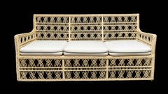 Rattan Trellis Sofa by Creel and Gow