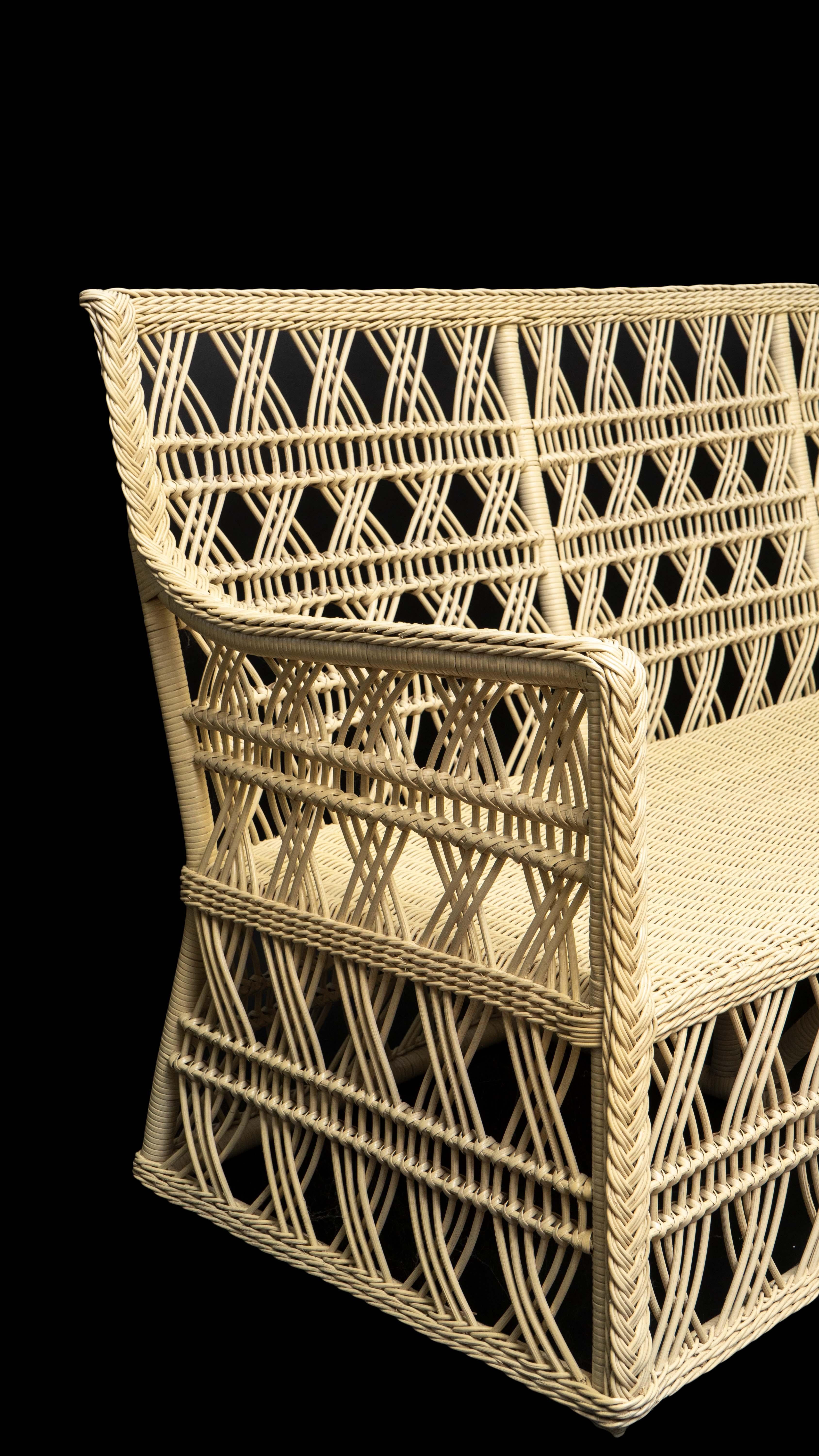 Rattan Trellis Sofa by Creel and Gow In New Condition For Sale In New York, NY