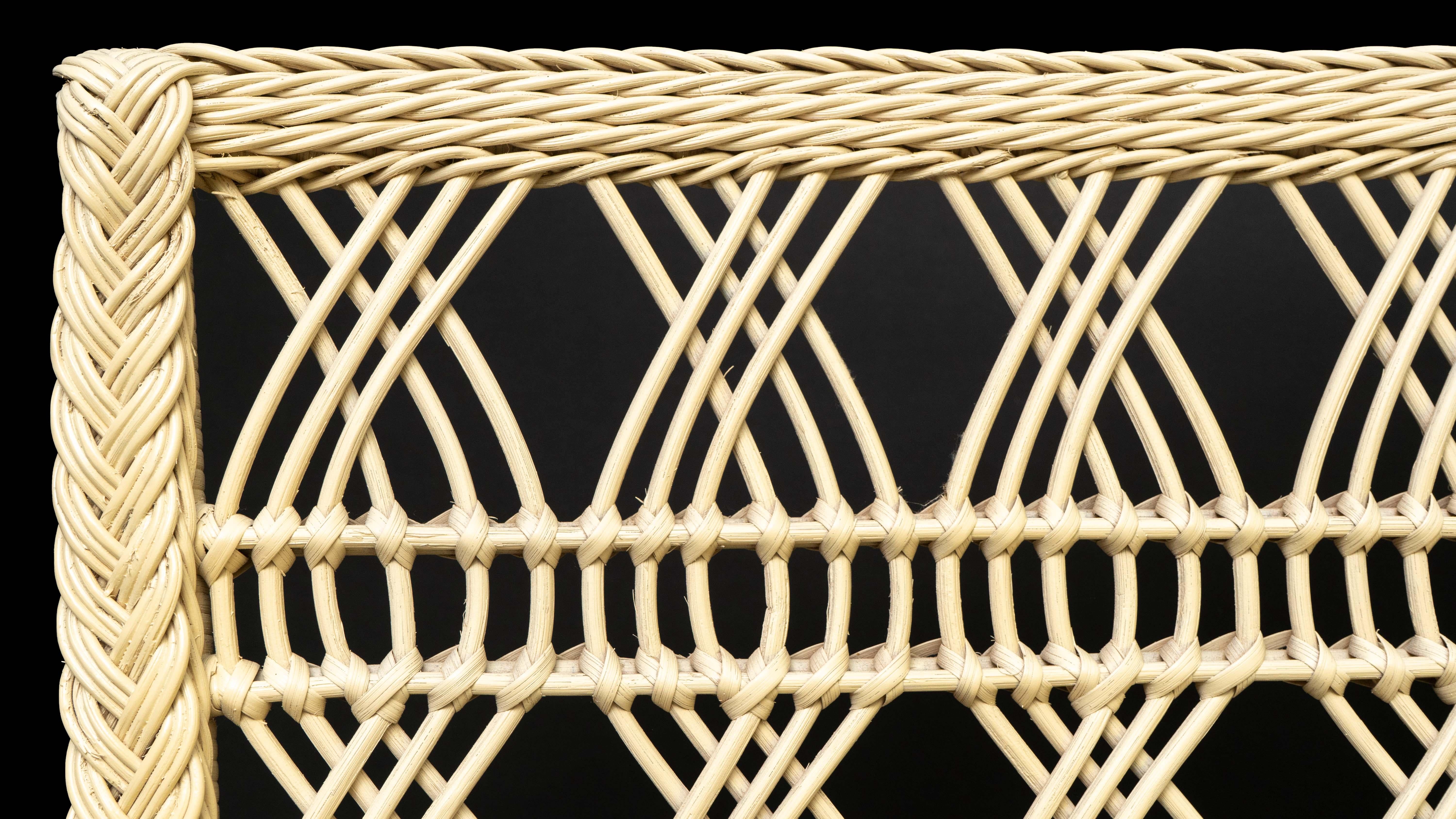 Contemporary Rattan Trellis Sofa by Creel and Gow For Sale