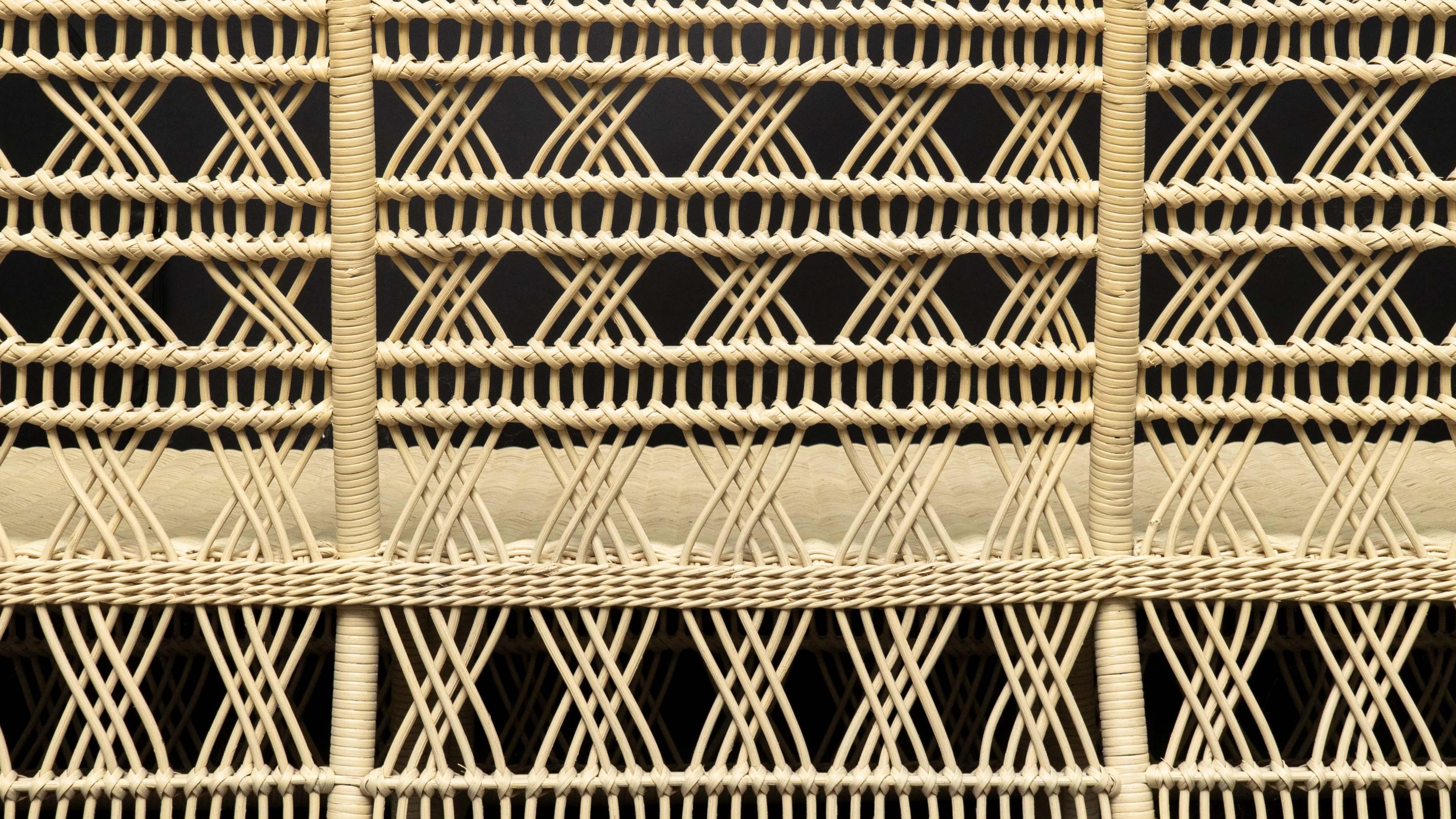 Rattan Trellis Sofa For Sale 1