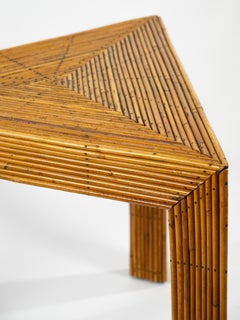 Rattan triangular table