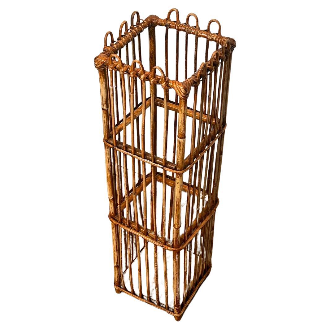 Rattan Umbrella Stand, circa 1970