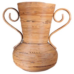 Used Rattan vase by Vivai del Sud, 1969 circa