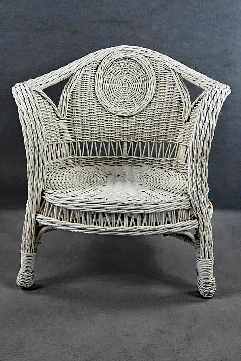 sillón veranda de ratán circa 1970/1980 en Bueno estado para la venta en Saint-Ouen, FR
