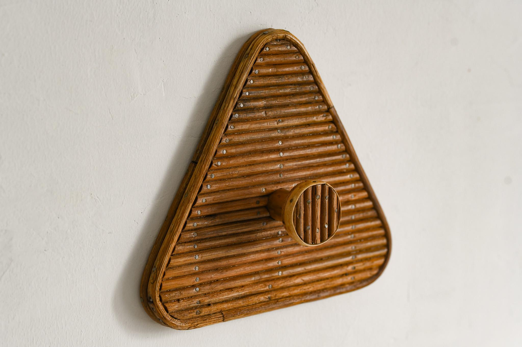 Unknown Rattan Wall Coat Hook Mid -Century Modern For Sale