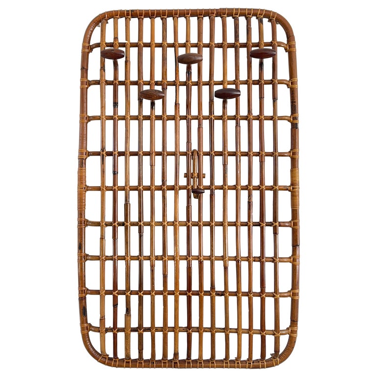 Rattan Wall Coat Rack For Sale at 1stDibs