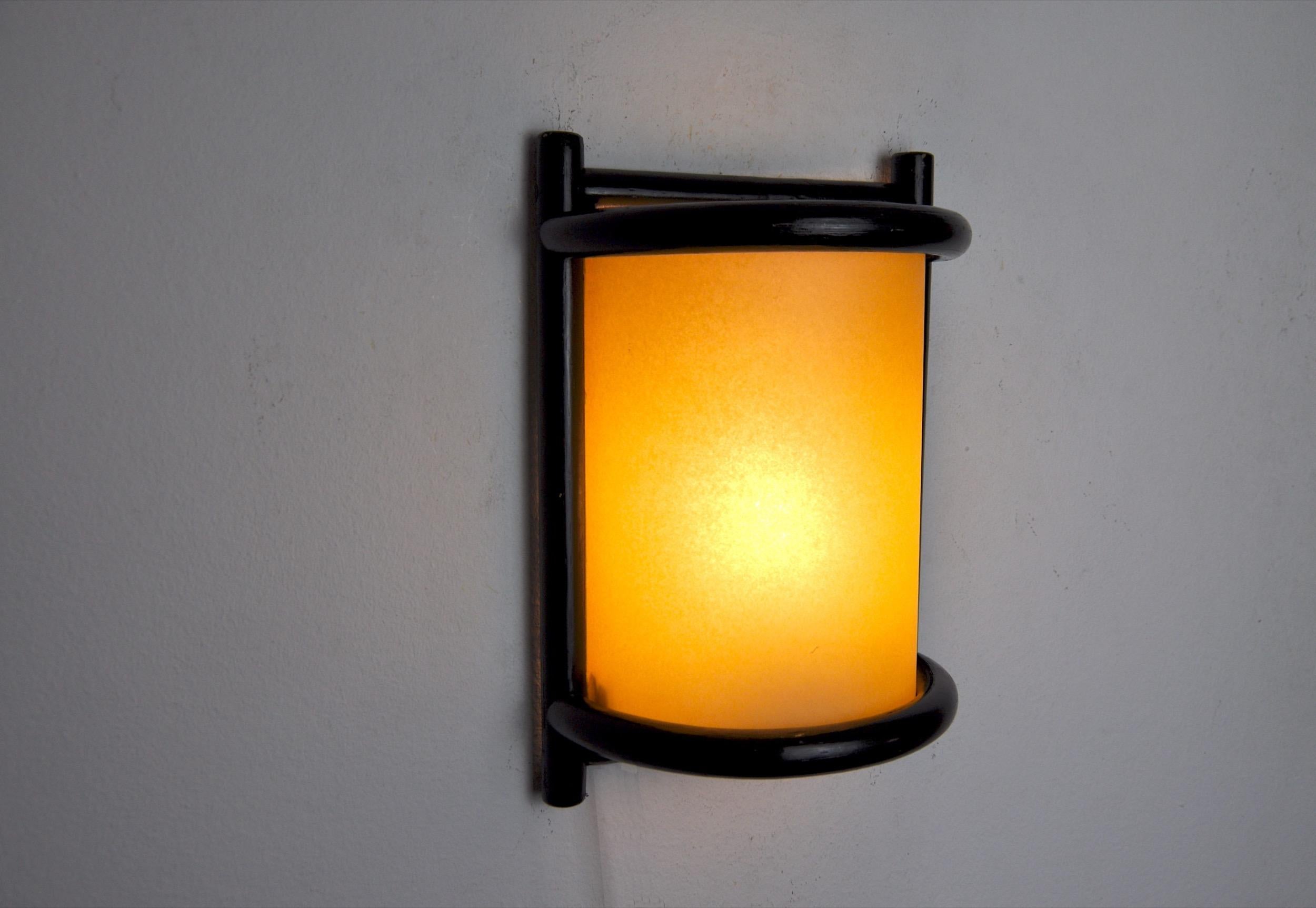 Mid-20th Century Rattan Wall Lamp France 1960 For Sale