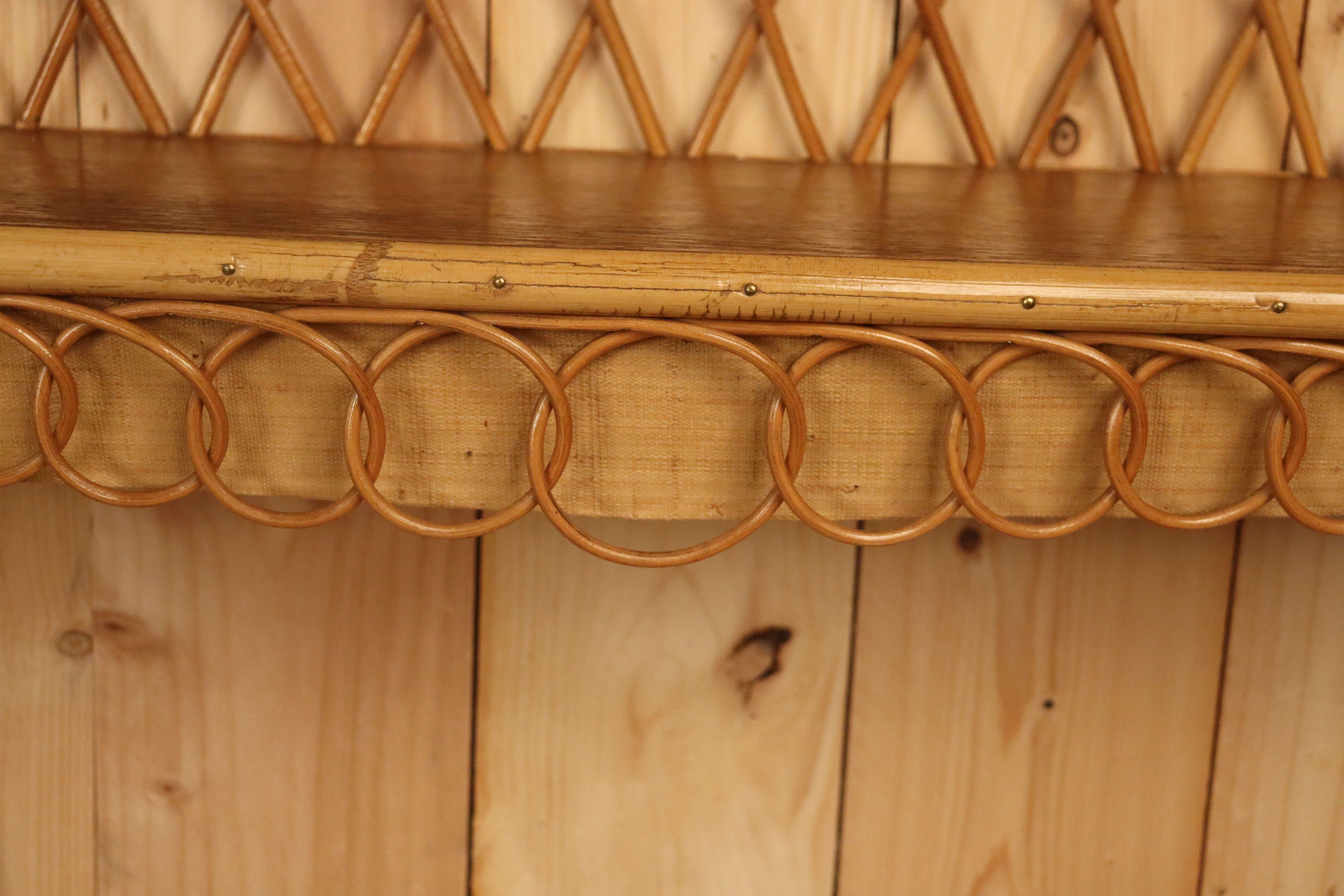 Rattan Wall Shelves by Adrien Audoux & Frida Minet, 1960, Set of 2 For Sale 4