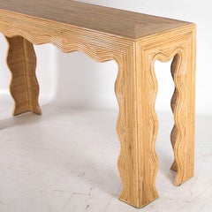 Table console "vagues" en rotin