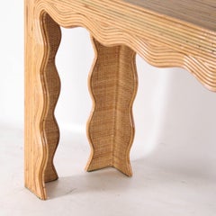 Rattan "waves" console table