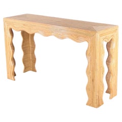 Table console "vagues" en rotin