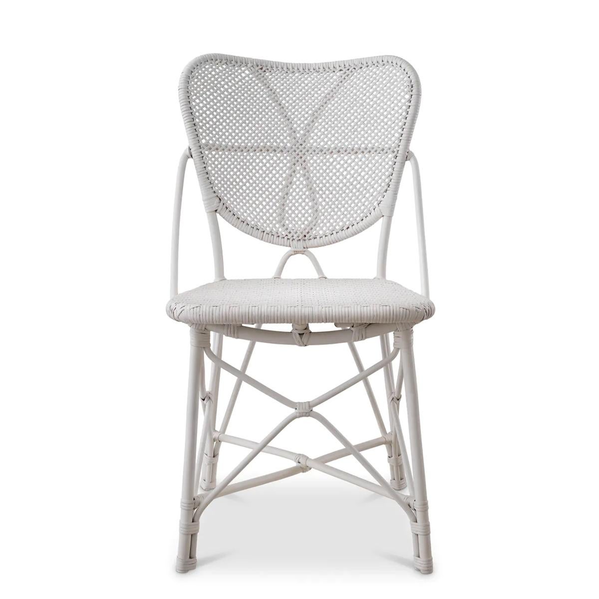 Chair Rattan White all in natural 
rattan in white matte finish.