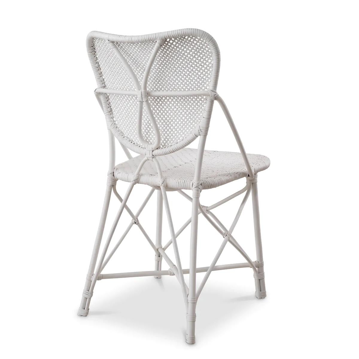 Indian Rattan White Chair For Sale