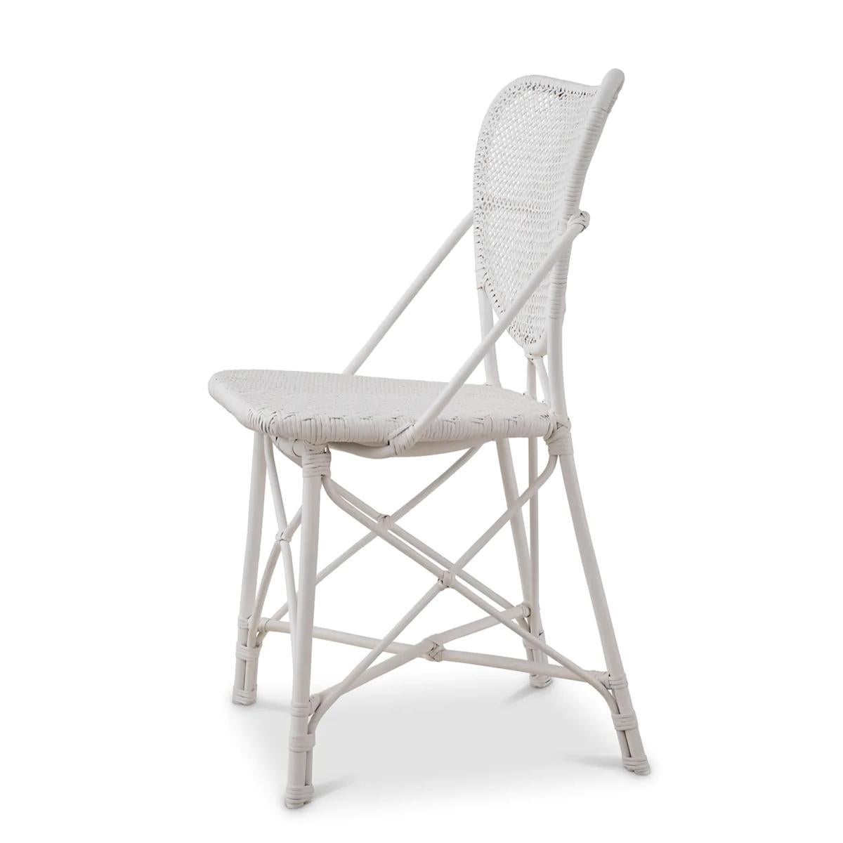 Painted Rattan White Chair For Sale