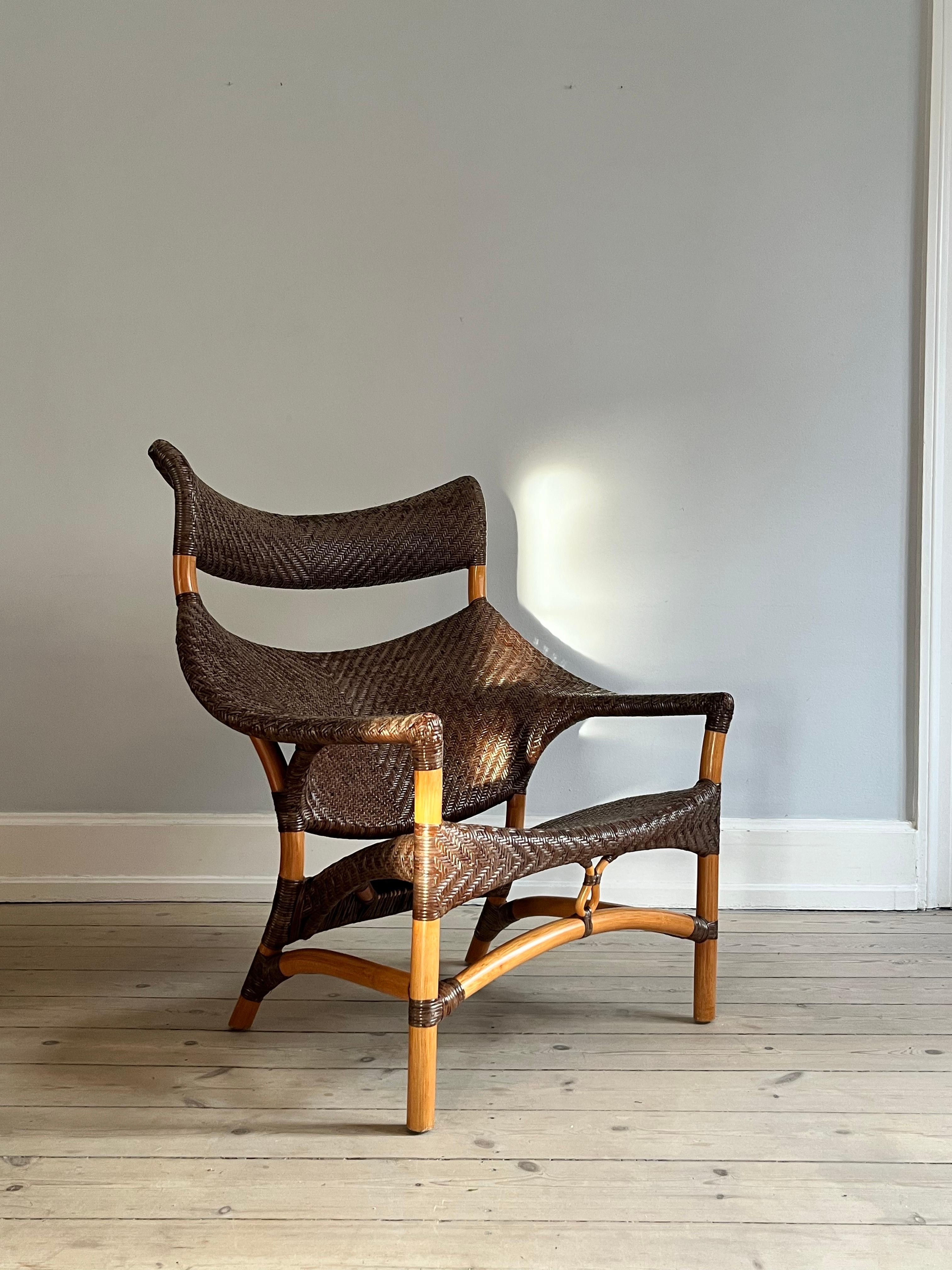 Rattan/wicker bamboo lounge chair by Yuzuru Yamakawa 2