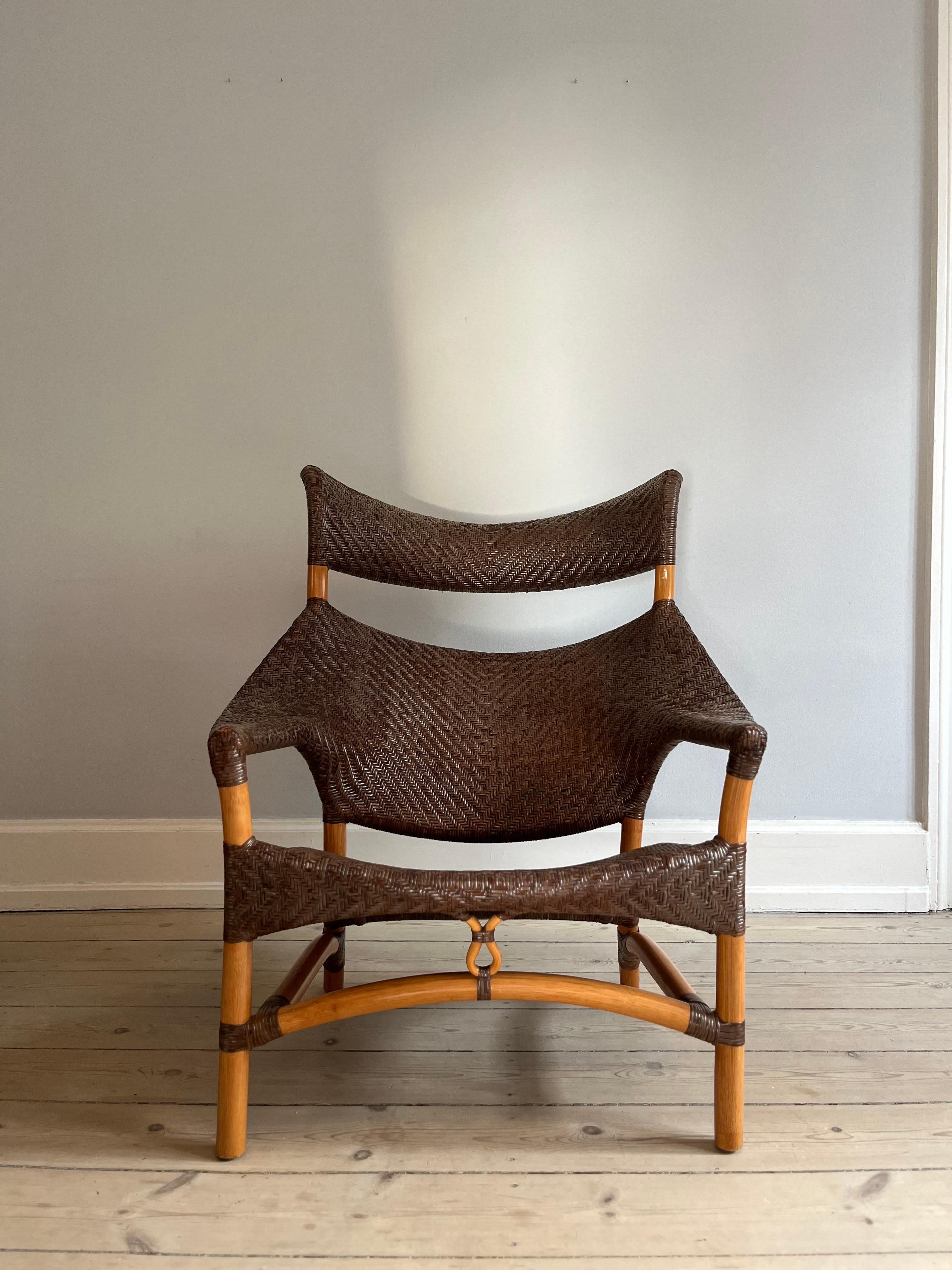 Japanese Rattan/wicker bamboo lounge chair by Yuzuru Yamakawa