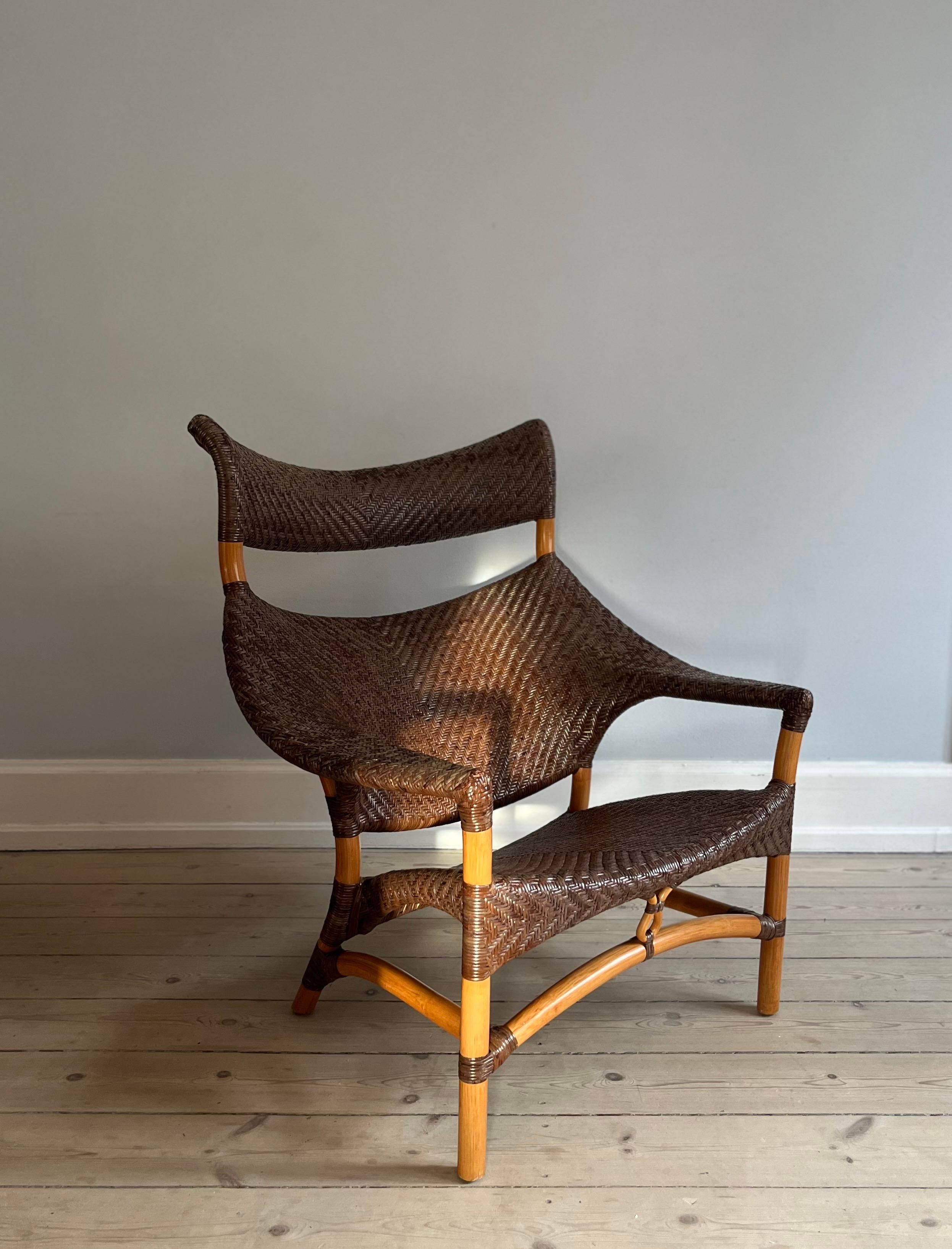 Bamboo Rattan/wicker bamboo lounge chair by Yuzuru Yamakawa