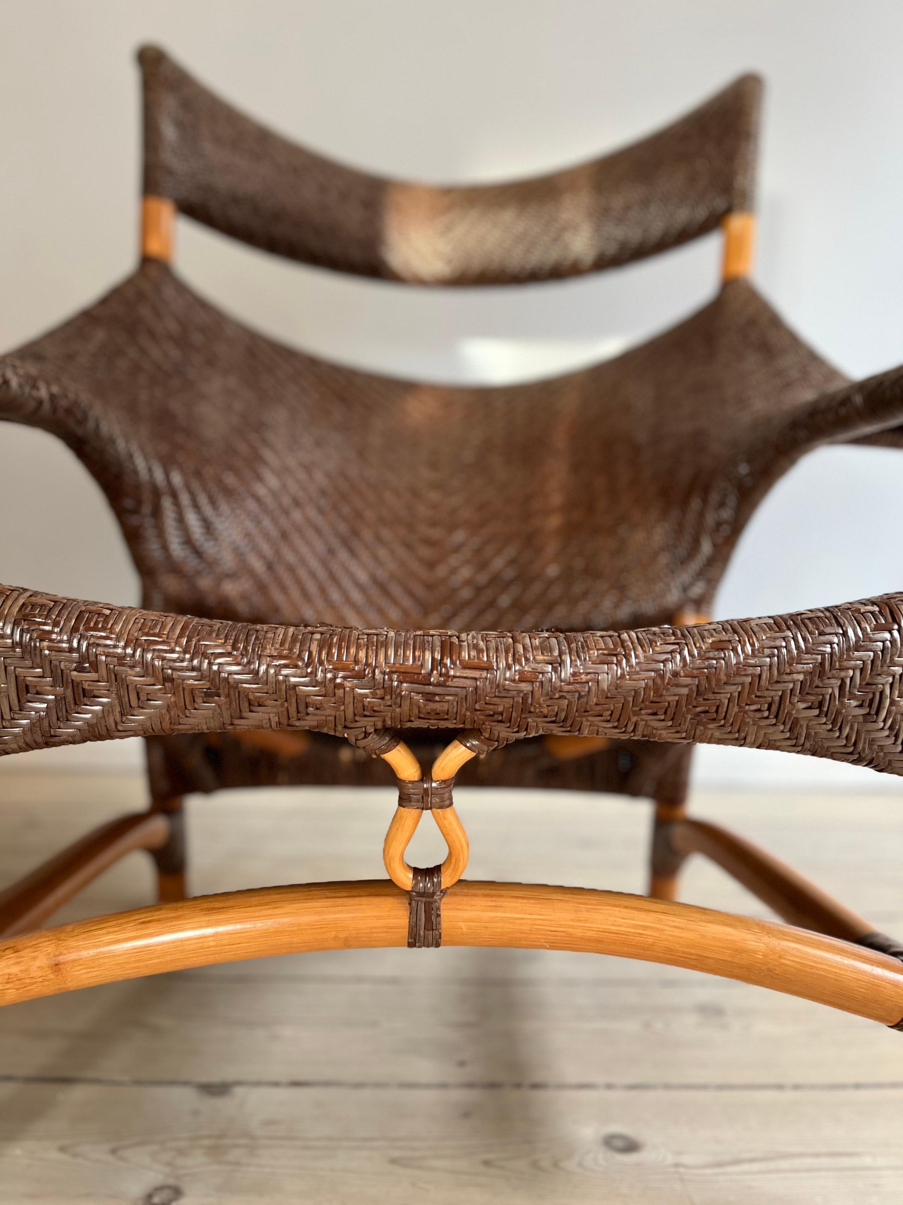 Rattan/wicker bamboo lounge chair by Yuzuru Yamakawa 1