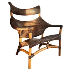 Rattan / Wicker Bamboo Lounge / Living room set by Yuzuru Yamakawa.