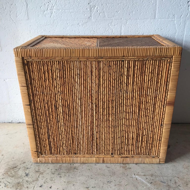 Rattan Wicker Bamboo Reed Dresser or Chest of Drawers at 1stDibs