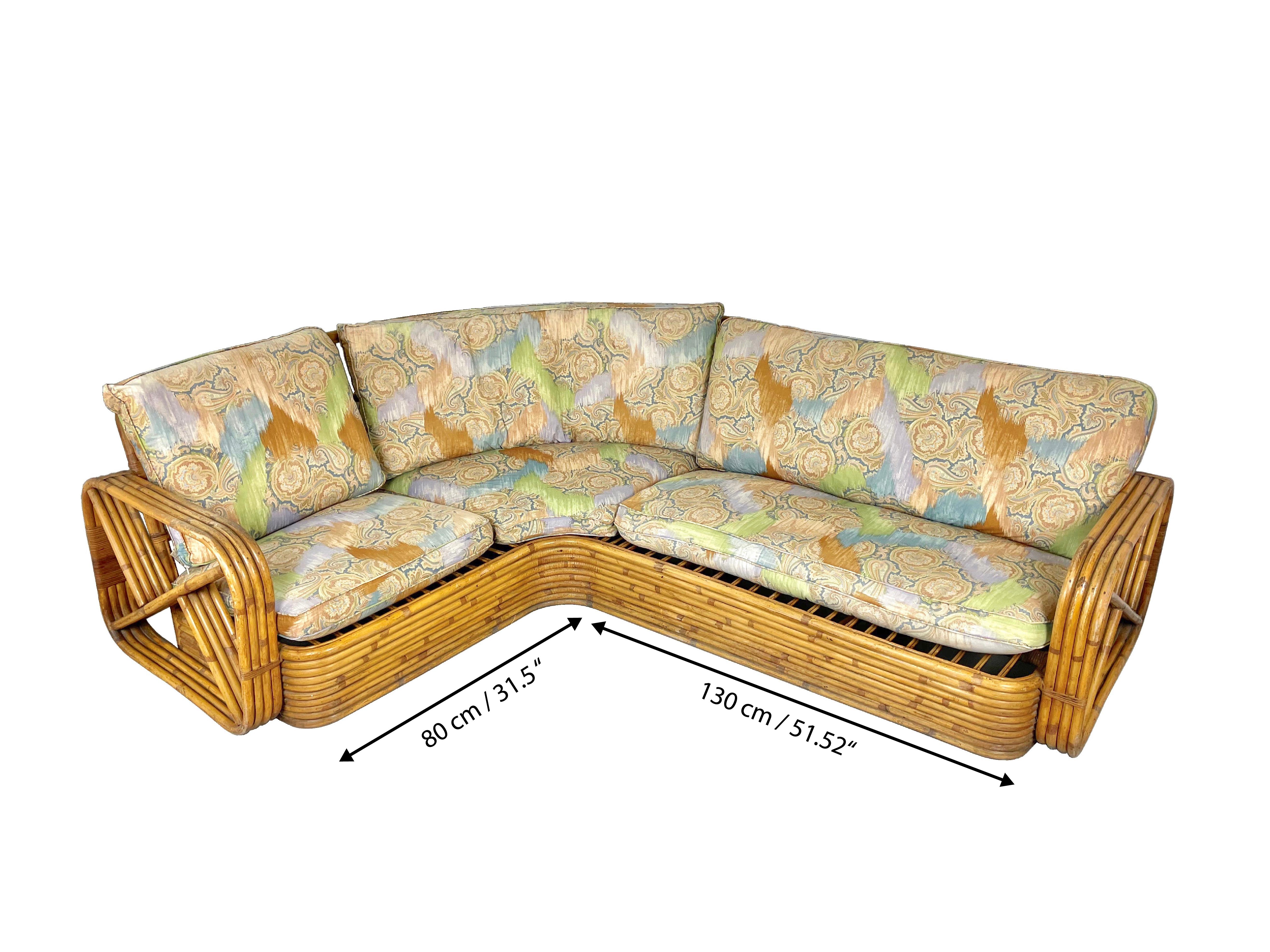 Sofa aus Rattan und Korbweide im Paul-Frankl-Stil, Italien, 1940er Jahre im Angebot 2